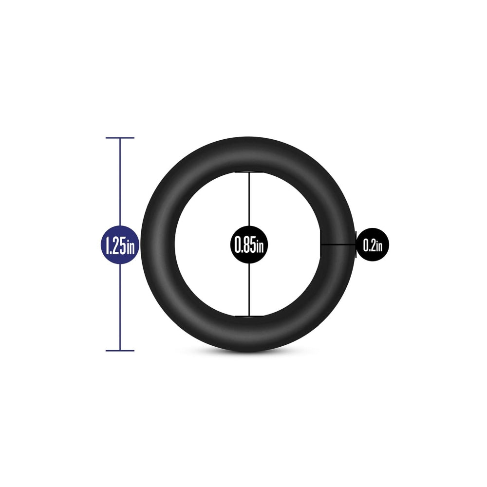 Blush Performance VS2 - Inele Penis Puria Silicon - Set de Inele C Flexibile si Durabile pentru Erectie - 3.8 cm diametru, Compatibile cu Ham Strap On - Set 3 Bucati pentru Marirea Penisului - Negru
