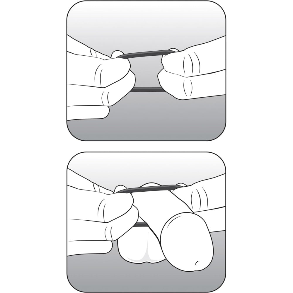 Blush Performance VS2 - Inele Penis Puria Silicon - Set de Inele C Flexibile si Durabile pentru Erectie - 3.8 cm diametru, Compatibile cu Ham Strap On - Set 3 Bucati pentru Marirea Penisului - Negru