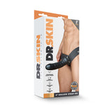 Dildo Blush Novelties Dr. Skin Hollow Strap On 16.5 cm cu Ham Elastic – Jucarie Sexuala pentru Femei si Adulti, Negru