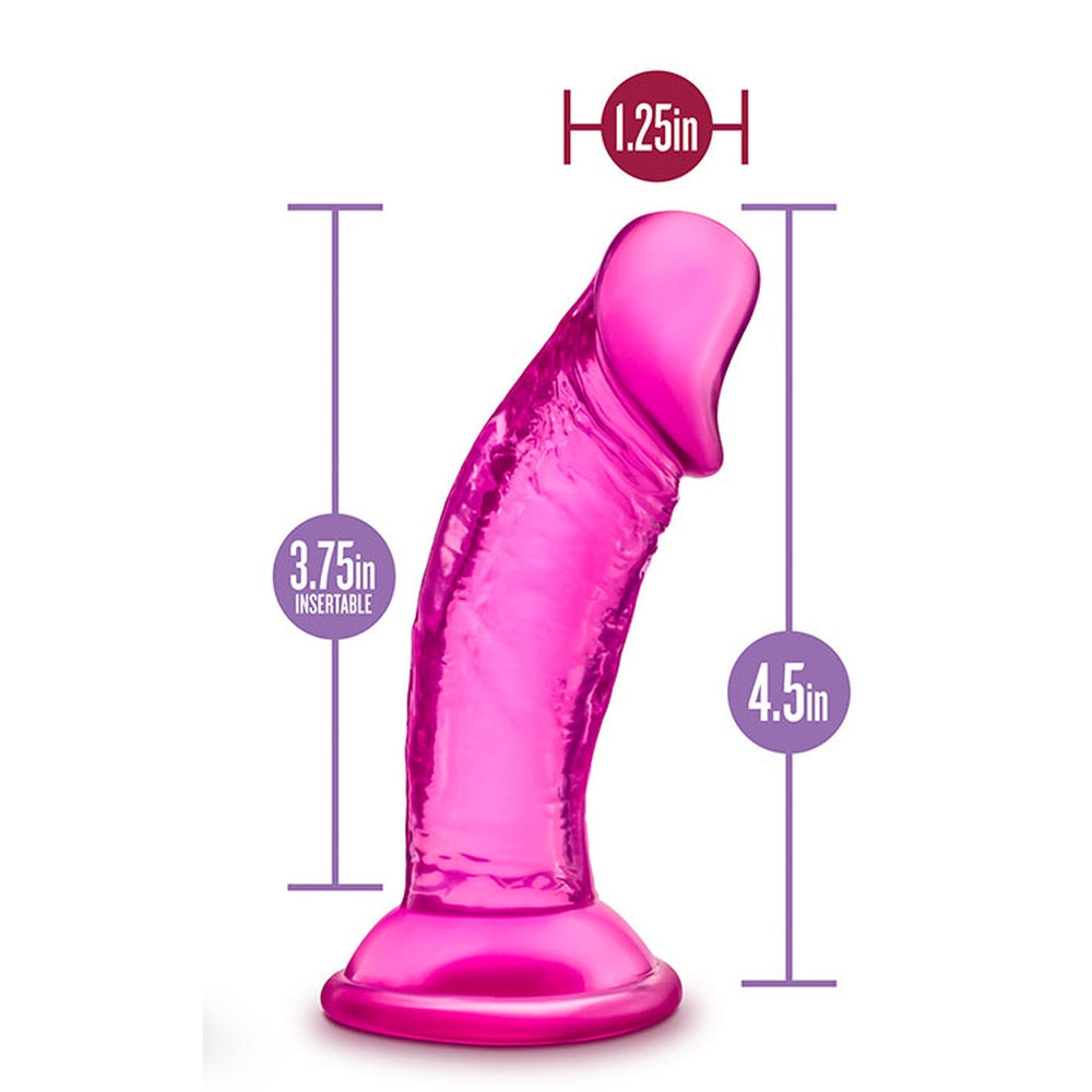 Dildo Realist Scurt Blush Novelties Sweet n' Small 11,4 cm cu Baza cu Ventuza, Compatibil cu Hamuri Strap-On, Jucarie Sexuala pentru Femei, Roz