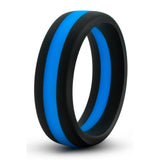 Inel penis Blush Novelties Performance Puria Silicone Pro - 1.5" latime - Moale si flexibil pentru potrivire perfecta - Nu ruleaza, nu ciupeste - Suprafata matasoasa UltraSilk - Pentru erectii puternice barbati - Negru, Albastru