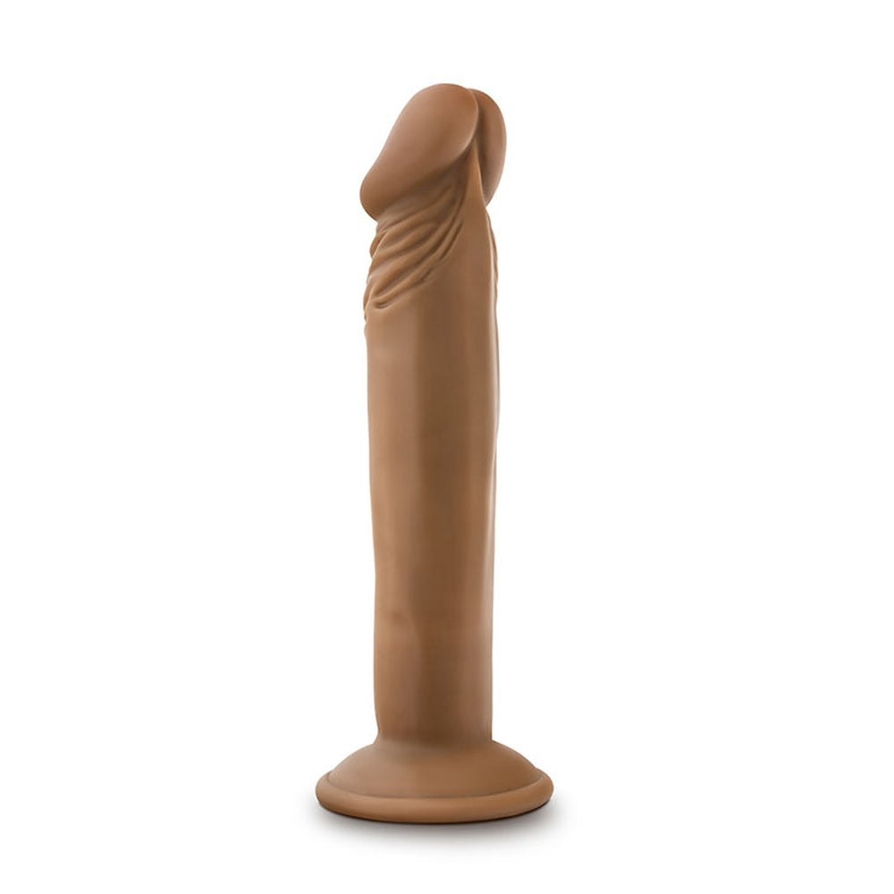 Blush Novelties Dr. Skin Plus, Dildo Realist Posabil 16.5 cm, Baza cu Ventuza pentru Joc Fara Maini si Compatibil cu Ham, Jucarie Sexuala Flexibila si cu Densitate Tripla pentru El si Ea, Mocha