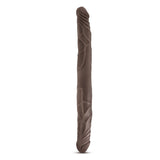 Dildo Dublu cu Design Realist Dr, Skin - Ciocolata, 35 cm - Flexibilitate versatila, Fabricat din PVC sigur pentru corp