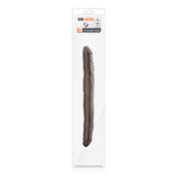 Dildo Dublu cu Design Realist Dr, Skin - Ciocolata, 35 cm - Flexibilitate versatila, Fabricat din PVC sigur pentru corp