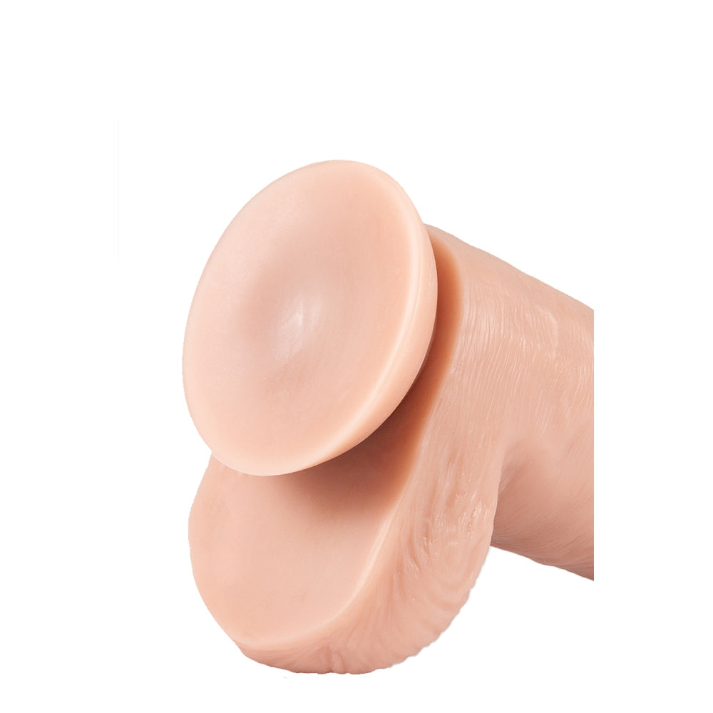 Blush, Dr. Skin Dr. Chubbs, Dildo Realist 25 cm Lungime 8 cm Grosime, Materiale Sigure pentru Corp, Cu Baza cu Ventuza, cu testicule, pentru Utilizare Fara Maini, Jucarie Sexuala Anala Vaginala pentru Experti Barbati Femei, Culorea Pielii