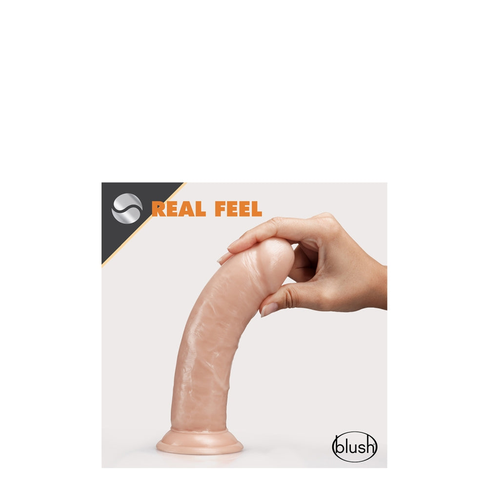Dildo Realist Autolubrifiant Blush Novelties Dr. Skin Glide 20,3 cm cu Baza cu Ventuza, Compatibil cu Hamuri, Sigur pentru Corp, Jucarie Sexuala pentru Ea, El si Cupluri – Culoare Pielii