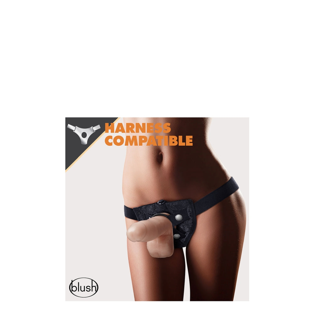 Dildo Realist Autolubrifiant Blush Novelties Dr. Skin Glide 17.8 cm cu Baza cu Ventuza, Compatibil cu Hamuri, Sigur pentru Corp, cu Testicule, Jucarie Sexuala pentru Ea, El si Cupluri – Culoarea Pielii