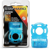 Inel penis Blush Novelties Stay Hard - Vibrator reincarcabil USB cu 5 functii de vibratii- Elastic - Impermeabil IPX7, complet submersibil - Erectii mai tari si de lunga durata - Jucarie sexuala pentru cupluri, barbati - Albastru