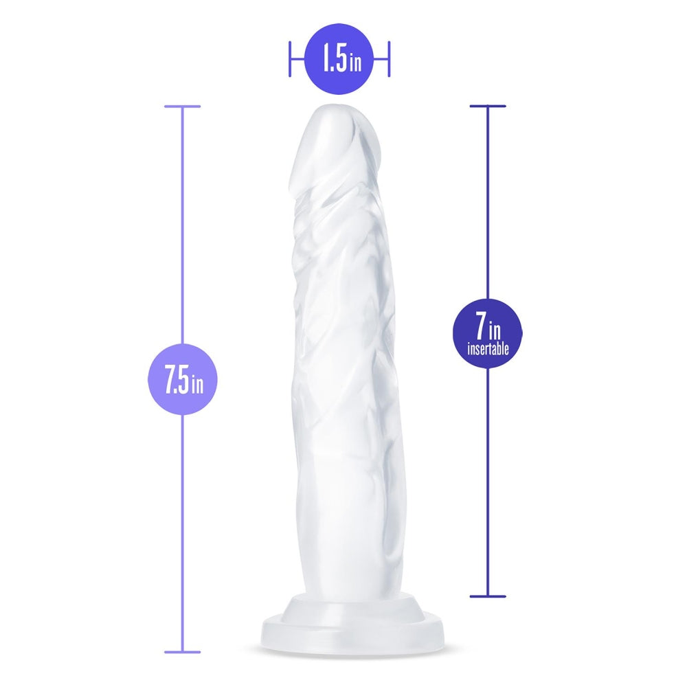 Dildo Realist Blush Novelties B Yours Diamond Crystal – Lifelike cu Baza cu Ventuza Puternica pentru Jocuri Fara Maini si Compatibil cu Hamuri – Transparent pentru Vizualizare in Timpul Utilizarii – Jucarie Sexuala pentru El, Ea si Cupluri