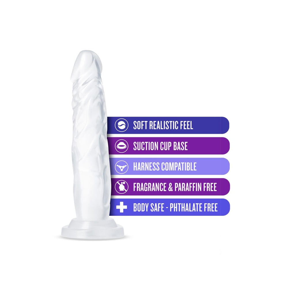Dildo Realist Blush Novelties B Yours Diamond Crystal – Lifelike cu Baza cu Ventuza Puternica pentru Jocuri Fara Maini si Compatibil cu Hamuri – Transparent pentru Vizualizare in Timpul Utilizarii – Jucarie Sexuala pentru El, Ea si Cupluri