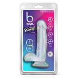 Dildo Realist Blush Novelties B Yours Diamond Gleam – 17,8 cm, cu Testicule, cu Baza cu Ventuza Puternica pentru Jocuri Fara Maini si Compatibil cu Hamuri – Curbat pentru Stimularea Punctului G – Jucarie Sexuala