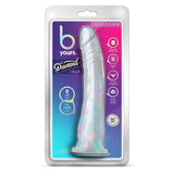 Dildo Realist Blush Novelties B Yours Diamond Glisten – 22,2 cm cu Baza cu Ventuza Puternica pentru Jocuri Fara Maini si Compatibil cu Hamuri – Transparent pentru Vizualizare in Timpul Utilizarii – Jucarie Sexuala
