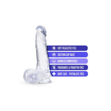 Dildo Realist Blush Novelties B Yours Plus Ram n’ Jam 20,3 cm Transparent si Moale – Baza cu Ventuza Puternica pentru Jocuri Fara Maini – Compatibil cu Hamuri Strap-On – Jucarie Sexuala pentru Ea, El si Cupluri