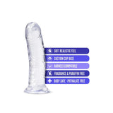 Dildo Realist Blush Novelties B Yours Plus Roar n' Ride 20,3 cm Transparent si Moale – Baza cu Ventuza Puternica pentru Jocuri Fara Maini – Compatibil cu Hamuri Strap-On – Jucarie Sexuala