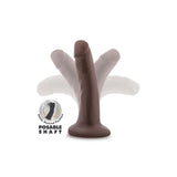 Blush Novelties Dr. Skin Plus - Dildo Realist 12,7 cm Pozabil - Baza cu Ventuza pentru Utilizare Hands-Free si Compatibil cu Ham - Jucarie Sexuala Flexibila cu Tripla Densitate pentru El Ea si Cupluri, Ciocolata