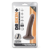 Blush Novelties Dr. Skin Plus - Dildo Realist 12,7 cm Pozabil - Baza cu Ventuza pentru Utilizare Hands-Free si Compatibil cu Ham - Jucarie Sexuala Flexibila cu Tripla Densitate pentru El Ea si Cupluri, Ciocolata