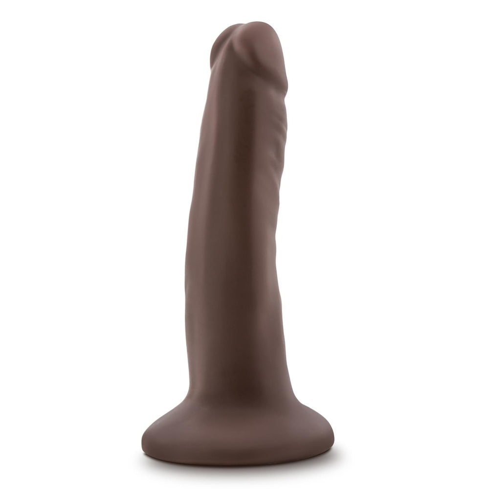 Blush Novelties Dr. Skin Plus - Dildo Realist 12,7 cm Pozabil - Baza cu Ventuza pentru Utilizare Hands-Free si Compatibil cu Ham - Jucarie Sexuala Flexibila cu Tripla Densitate pentru El Ea si Cupluri, Ciocolata