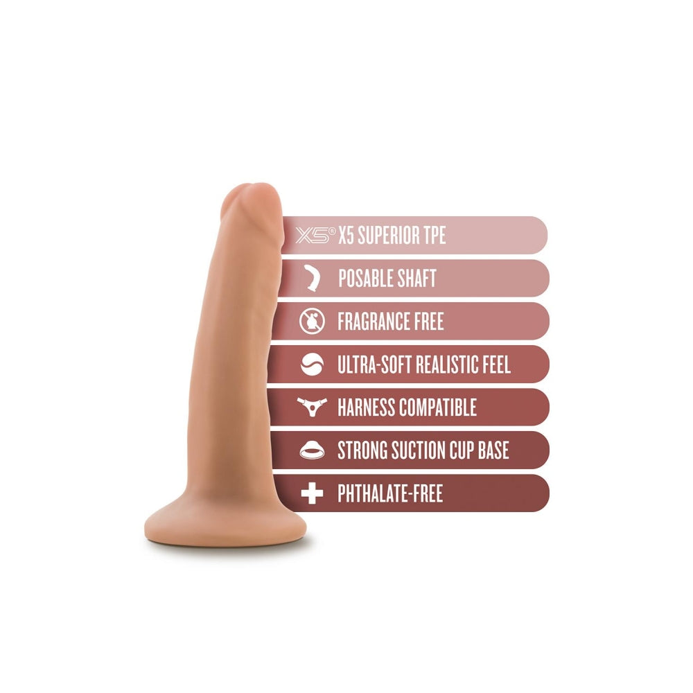 Blush Novelties Dr. Skin Plus - Dildo Realist 12,7 cm Pozabil - Baza cu Ventuza pentru Utilizare Hands-Free si Compatibil cu Ham - Jucarie Sexuala Flexibila cu Tripla Densitate pentru El Ea si Cupluri, Culoarea Pielii
