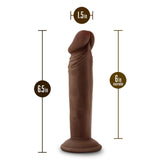 Blush Novelties Dr. Skin Plus - Dildo Realist 16.5 cm Pozabil - Baza cu Ventuza pentru Utilizare Hands-Free si Compatibil cu Ham - Jucarie Sexuala Flexibila cu Tripla Densitate pentru El Ea si Cupluri, Ciocolata