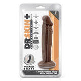 Blush Novelties Dr. Skin Plus - Dildo Realist 16.5 cm Pozabil - Baza cu Ventuza pentru Utilizare Hands-Free si Compatibil cu Ham - Jucarie Sexuala Flexibila cu Tripla Densitate pentru El Ea si Cupluri, Ciocolata