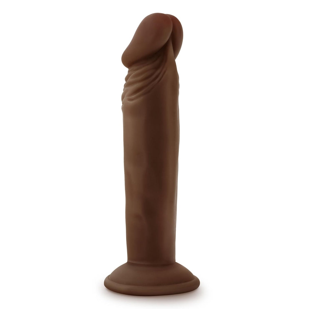 Blush Novelties Dr. Skin Plus - Dildo Realist 16.5 cm Pozabil - Baza cu Ventuza pentru Utilizare Hands-Free si Compatibil cu Ham - Jucarie Sexuala Flexibila cu Tripla Densitate pentru El Ea si Cupluri, Ciocolata