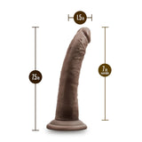 Blush Novelties Dr. Skin Plus - Dildo Realist 19 cm Pozabil - Baza cu Ventuza pentru Utilizare Hands-Free si Compatibil cu Ham - Jucarie Sexuala Flexibila cu Tripla Densitate pentru El Ea si Cupluri, Ciocolata
