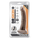 Blush Novelties Dr. Skin Plus - Dildo Realist 19 cm Pozabil - Baza cu Ventuza pentru Utilizare Hands-Free si Compatibil cu Ham - Jucarie Sexuala Flexibila cu Tripla Densitate pentru El Ea si Cupluri, Ciocolata