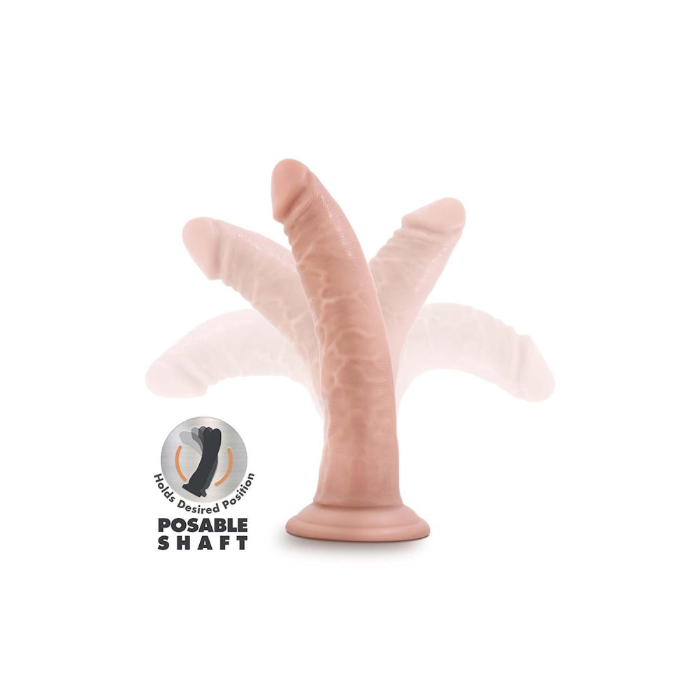 Blush Novelties Dr. Skin Plus - Dildo Realist 19 cm Pozabil - Baza cu Ventuza pentru Utilizare Hands-Free si Compatibil cu Ham - Jucarie Sexuala Flexibila cu Tripla Densitate pentru El Ea si Cupluri, Culoarea Pielii
