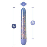 Vibrator Bullet Blush The Collection Etherial Periwinkle - Lila cu sclipici roz, 17.7 cm - Vibrati Multiviteze Silentioase - sigur pentru corp si fara ftalati