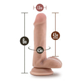 Blush Dildo Realist Dr. Skin Plus Pozabil 16.5 cm cu Ventuza Puternica, cu Testicule si Compatibil Strap-On, Sensa Feel Triple Densitate, Jucarie Sexuala Sigura din TPE pentru Femei si Cupluri, Culoarea Pielii