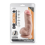 Blush Novelties Dr Skin Plus Dildo Realist Posabil 17,7 cm Grosime - Ventuza Puternica, cu Testicule, Compatibil Ham O Ring - Jucarie Sexuala Medie pentru Femei Barbati Cupluri - Culoarea Pielii