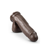 Blush Dildo Realist Dr. Skin Plus Pozabil 17.7 cm cu Ventuza Puternica, cu Testicule si Compatibil Strap-On, Sensa Feel Triple Densitate, Jucarie Sexuala Sigura din TPE pentru Femei si Cupluri, Ciocolata