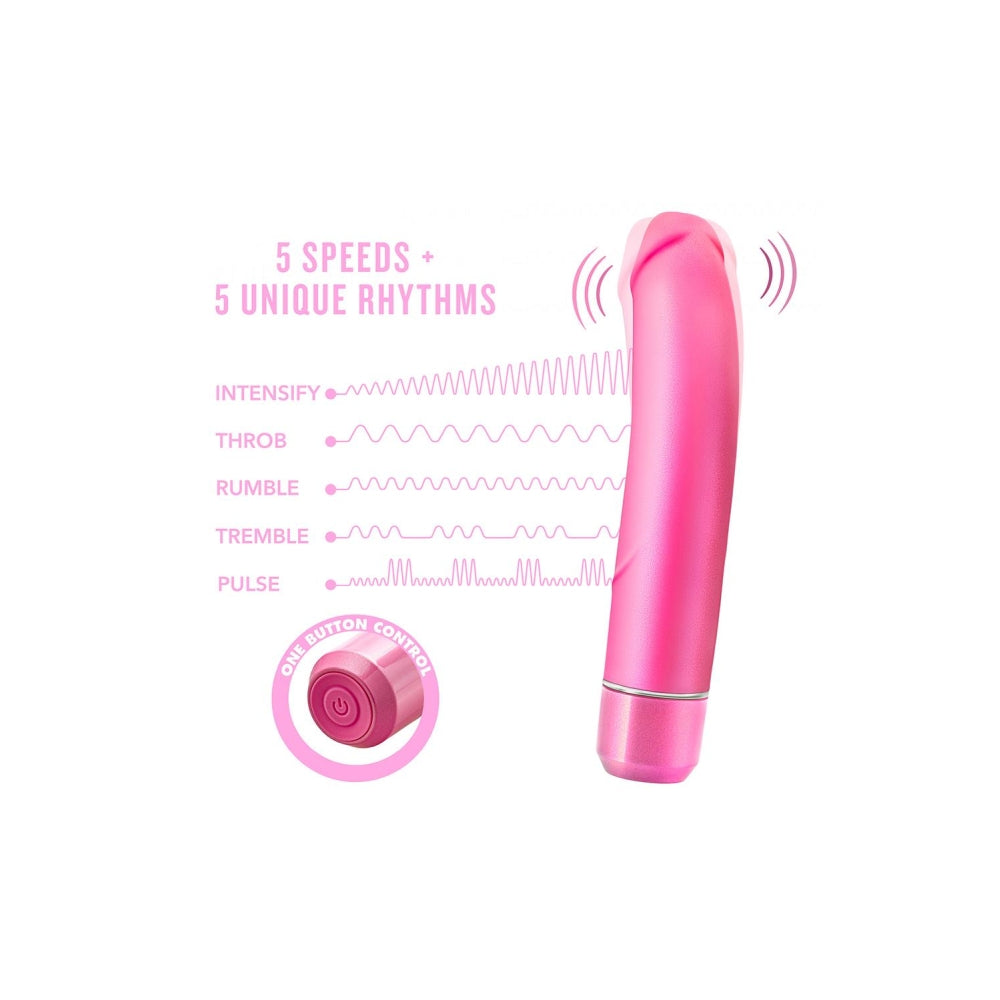 Vibrator Blush Novelties Plus Aspire G-Spot - 20.9 cm, silicon Puria - 10 moduri unice de vibratie - rezistent la apa IPX7 - Roz