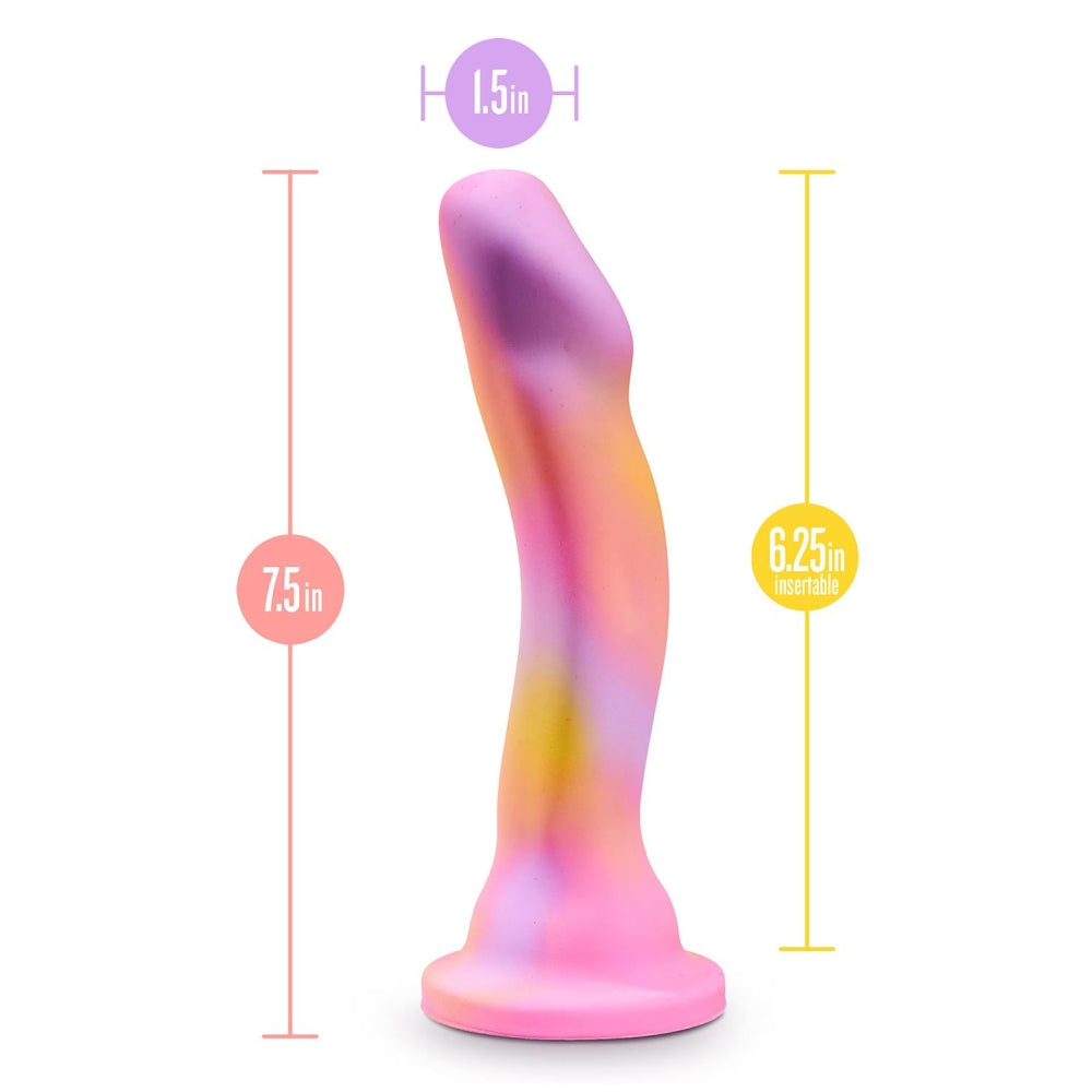 Dildo din Silicon Blush Novelties Avant Suns Out – Ax Curbat pentru Stimularea Punctului G si P – Baza cu Ventuza Puternica pentru Jocuri Fara Maini si Compatibil cu Hamuri – Jucarie Sexuala Neteda