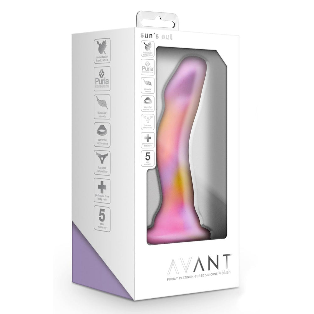 Dildo din Silicon Blush Novelties Avant Suns Out – Ax Curbat pentru Stimularea Punctului G si P – Baza cu Ventuza Puternica pentru Jocuri Fara Maini si Compatibil cu Hamuri – Jucarie Sexuala Neteda