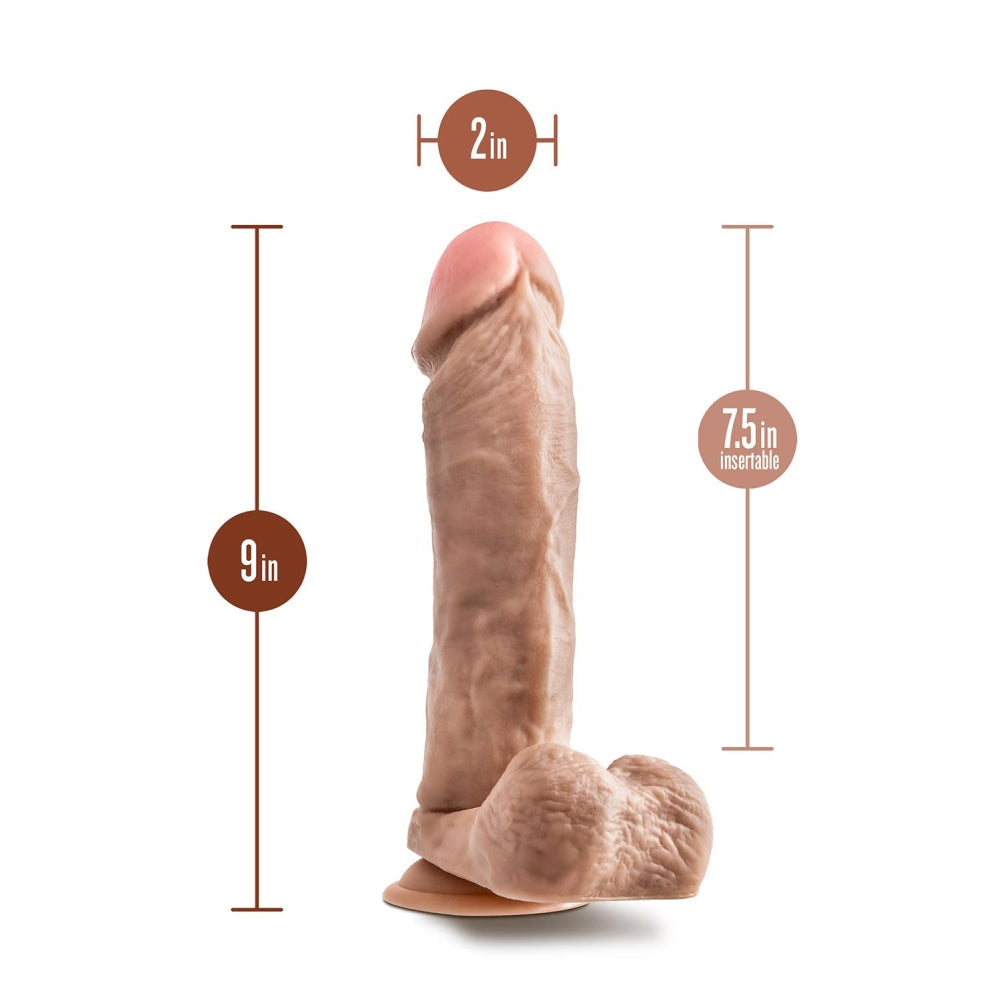 Dildo Realist Blush Novelties Dr. Skin 22,8 cm Lungime si 5 cm Grosime cu Baza cu Ventuza si Testicule – Jucarie Sexuala Realista cu Senzatie Moale pentru Femei, Barbati, Cupluri si Incepatori, Culoarea Pielii