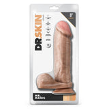 Dildo Realist Blush Novelties Dr. Skin 22,8 cm Lungime si 5 cm Grosime cu Baza cu Ventuza si Testicule – Jucarie Sexuala Realista cu Senzatie Moale pentru Femei, Barbati, Cupluri si Incepatori, Culoarea Pielii