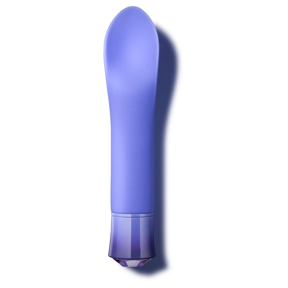 Vibrator Blush Novelties Oh My Gem Enrapture - 6.25 cm, silicon Puria - 5 viteze si 5 moduri unice de vibratie cu functie de incalzire - reincarcabil USB cu cablu inclus - Tanzanit