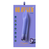 Vibrator Blush Novelties Oh My Gem Enrapture - 6.25 cm, silicon Puria - 5 viteze si 5 moduri unice de vibratie cu functie de incalzire - reincarcabil USB cu cablu inclus - Tanzanit