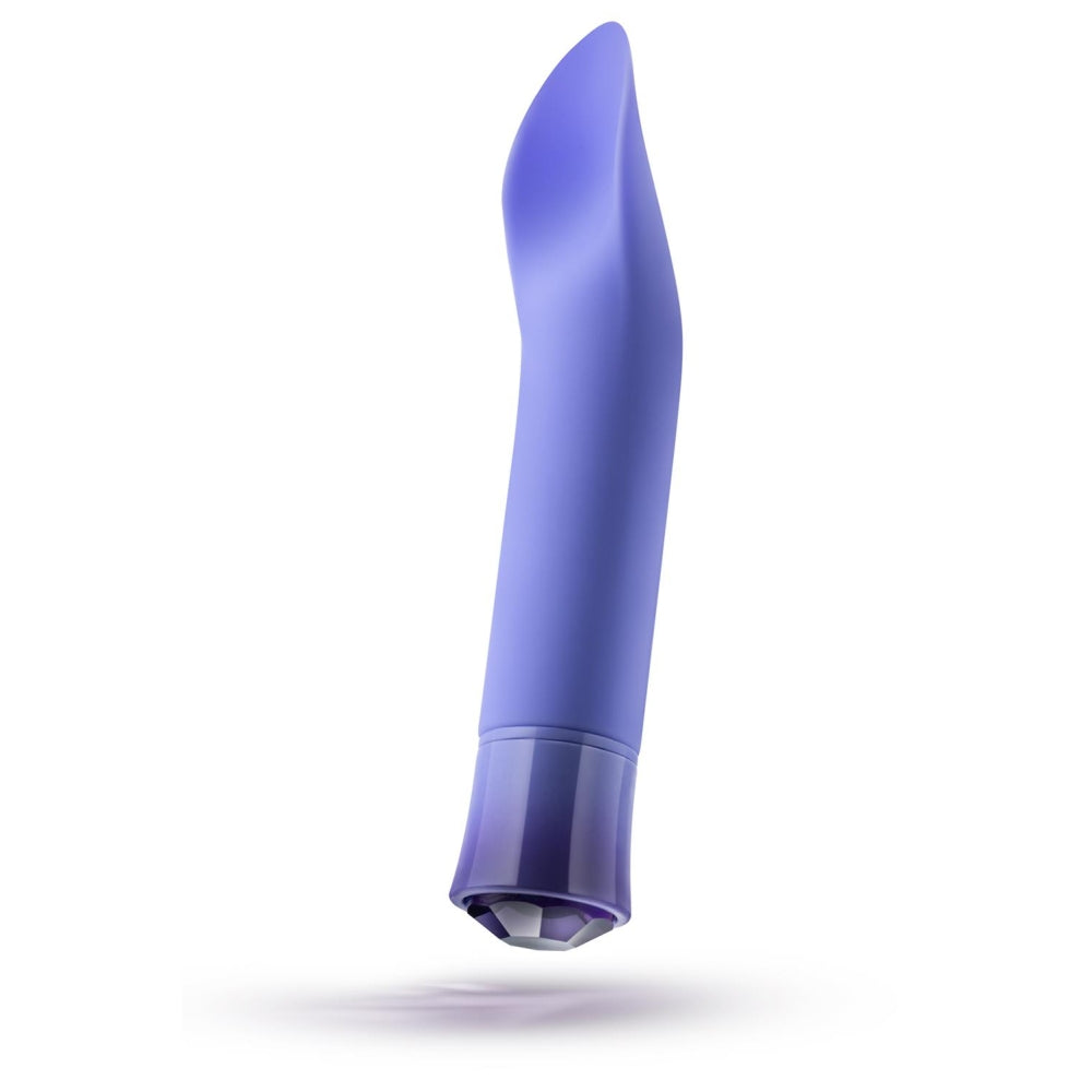 Vibrator Blush Novelties Oh My Gem Enrapture - 6.25 cm, silicon Puria - 5 viteze si 5 moduri unice de vibratie cu functie de incalzire - reincarcabil USB cu cablu inclus - Tanzanit
