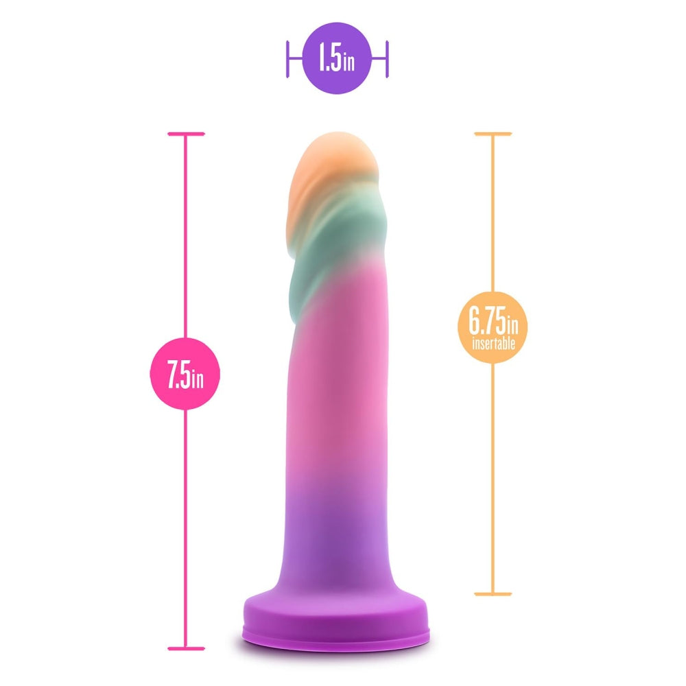 Dildo Artizanal 19 cm Blush Avant Sunrise Gaze – Fabricat Manual din Silicon Lichid Purio cu Finisaj Satinat UltraSilk – Baza cu Ventuza si Compatibil cu Hamuri – Culoare Sherbet
