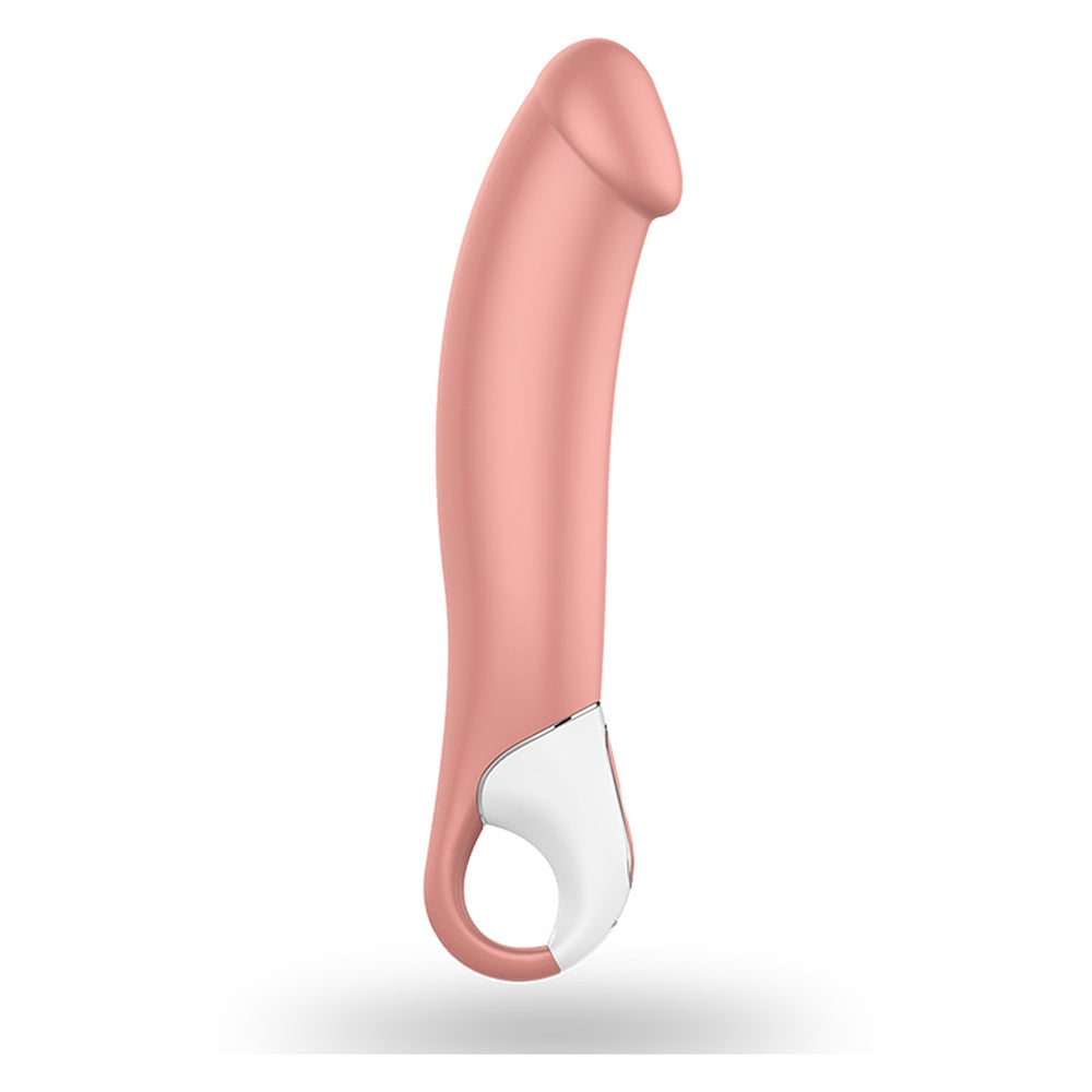 Vibrator Satisfyer Master XXL G-Spot, Roz, 23.5 cm, 12 Moduri Vibratii Silentioase, inel de retinere - silicon moale, impermeabil, reincarcabil