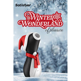 Stimulator de Clitoris cu Suctiune Satisfyer Pinguin, Editie Limitata Sarbatori, rezistent la apa, silentios, 11 moduri de stimulare