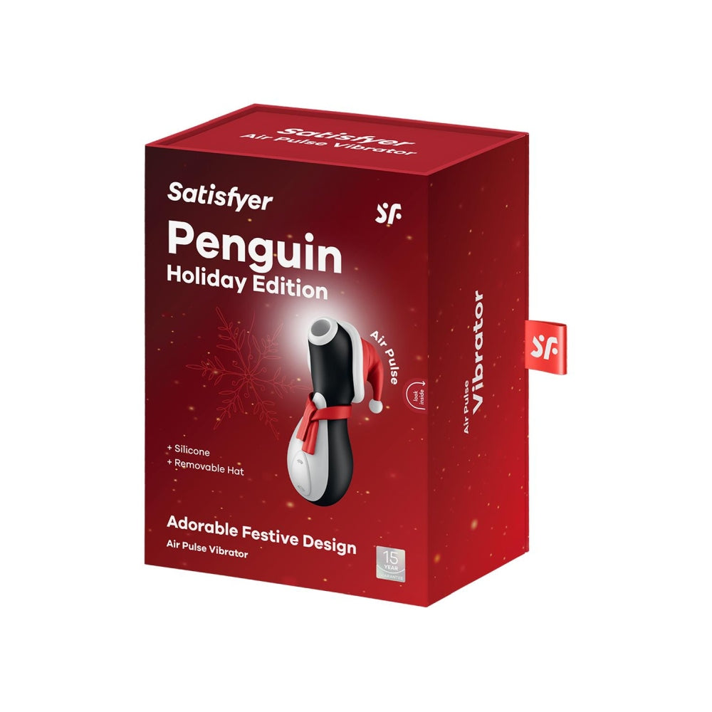 Stimulator de Clitoris cu Suctiune Satisfyer Pinguin, Editie Limitata Sarbatori, rezistent la apa, silentios, 11 moduri de stimulare