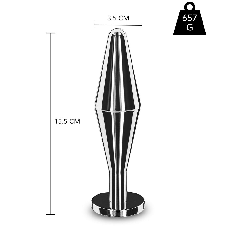 Dop Anal din Metal Playhouse Steel Massive Butt Plug - 15 cm, 657 g - compatibil cu orice lubrifiant - material durabil, investitie de lunga durata - ideal pentru experti in jocurile anale