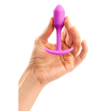 Dop Anal B-Vibe Snug Plug 1 Butt Plug, Small, Fucsia, cu bile ponderate, 8.6 cm
