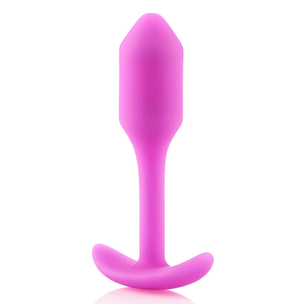 Dop Anal B-Vibe Snug Plug 1 Butt Plug, Small, Fucsia, cu bile ponderate, 8.6 cm