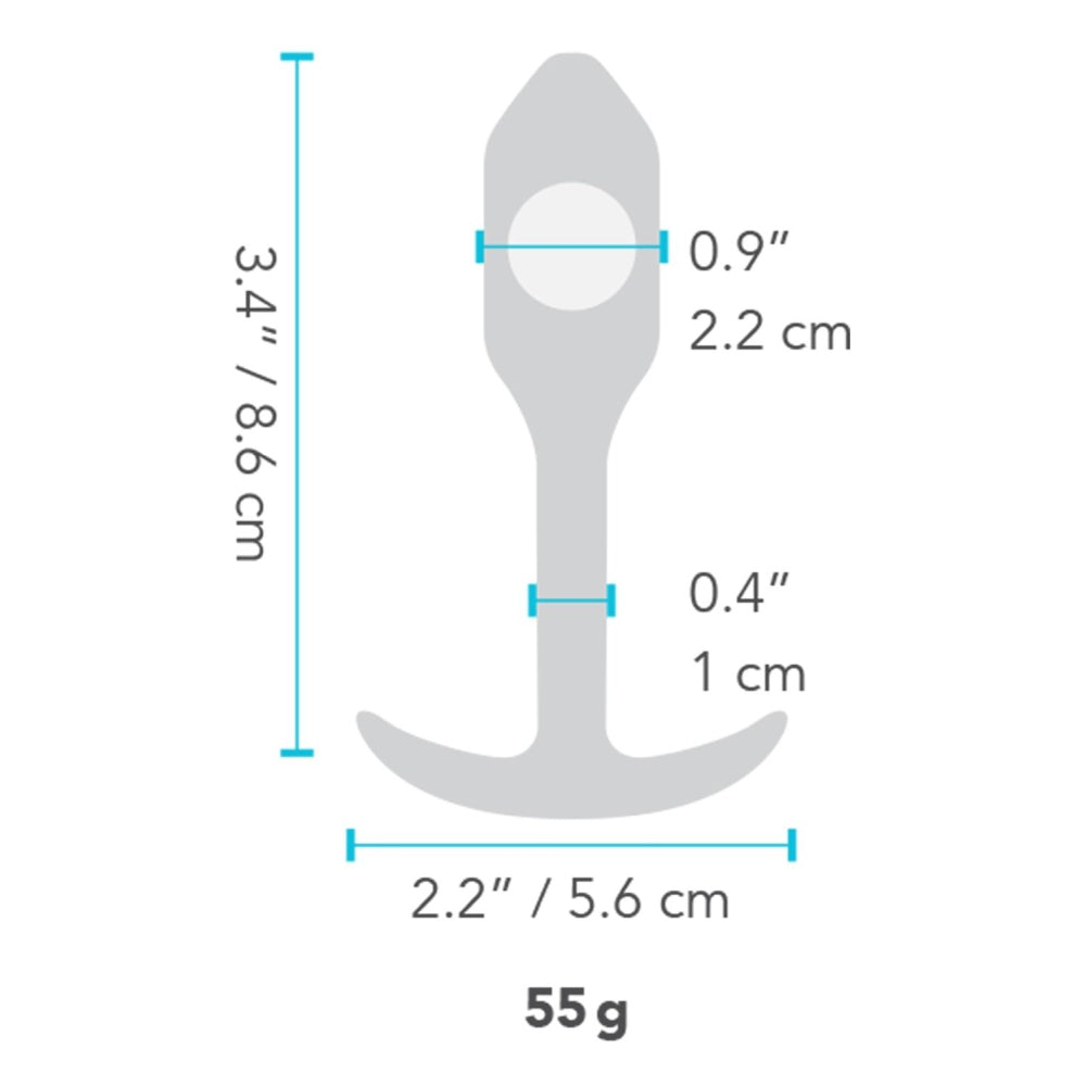 Dop Anal B-Vibe Snug Plug 1 Butt Plug, Small, Fucsia, cu bile ponderate, 8.6 cm