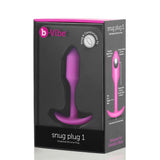 Dop Anal B-Vibe Snug Plug 1 Butt Plug, Small, Fucsia, cu bile ponderate, 8.6 cm