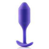 Dop Anal B-Vibe Snug Plug 2 Butt Plug, Medium, Mov, cu bile ponderate, 10.5 cm